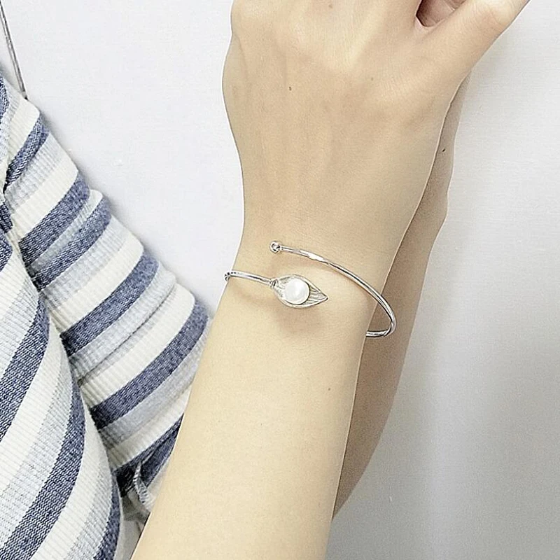[MeiBaPJ]925 Sterling Sølv Armbånd Naturlige Ferskvands Perle Armbånd til Kvinder Hvid/Pink/Lilla/Sort Mode Charme Smykker 4