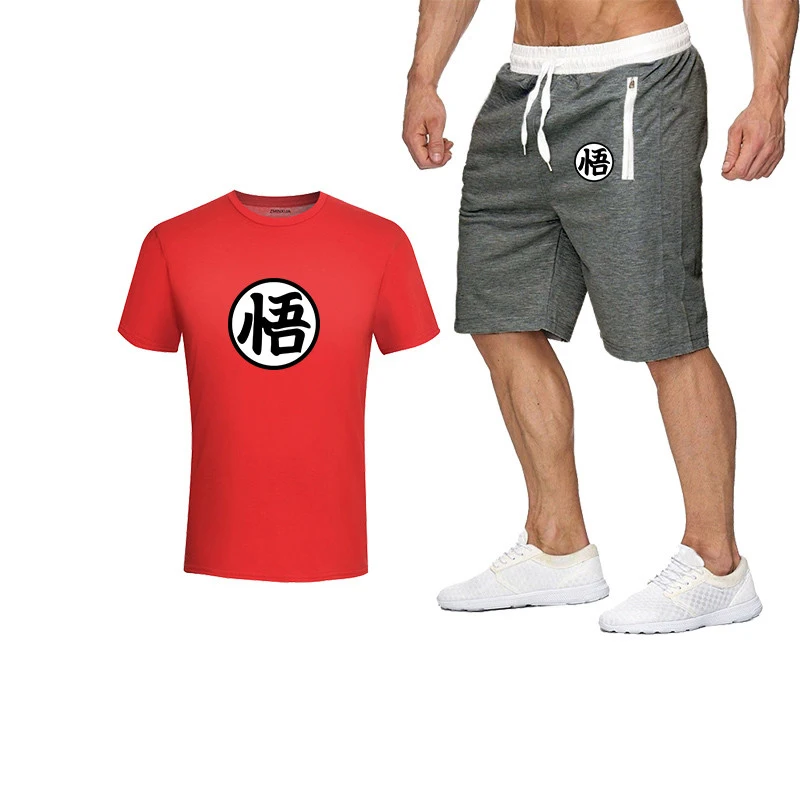 2020 Fashion t-shirt, Shorts Sæt Mænd Sommeren 2pc Træningsdragt+Shorts Sæt Stranden Herre Casual t-Shirts Sæt Sportswears 4