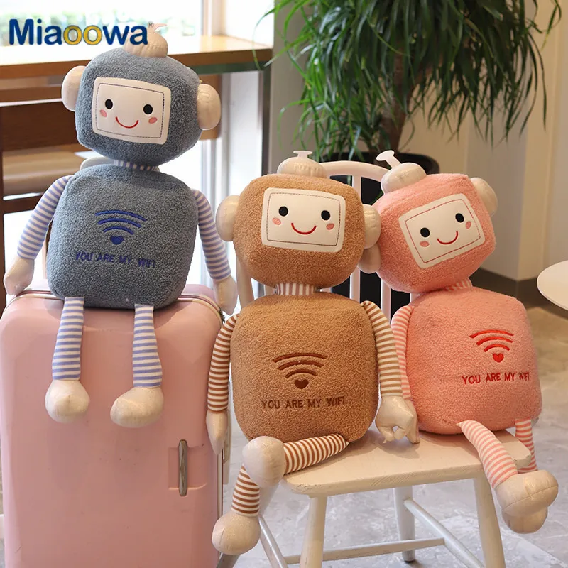 27-55cm Kawaii Sjove Wifi Robot Dukke Fyldt Tegnefilm Plys Legetøj til Børn Blød Pude Kreative Fødselsdag Gave til Børn, Baby 4