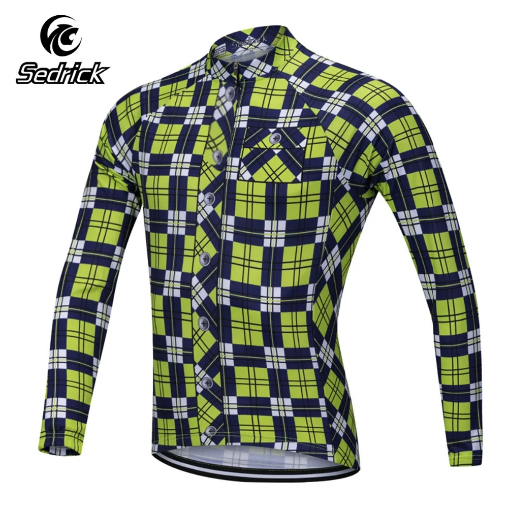 Sedrick Brand Lange Ærmer til Mænd Cykling Jersey Quick Dry Pro Bike Team MTB Cykel Cyklus Tøj Maillot Ciclismo Sport Shirts 4