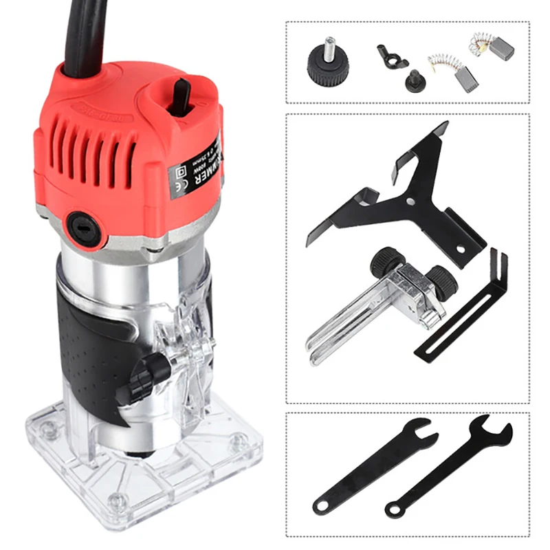 800W 30000rpm Woodworking Electric Trimmer Wood Milling Engraving Slotting Trimming Machine Hand Carving Machine Wood Router 4