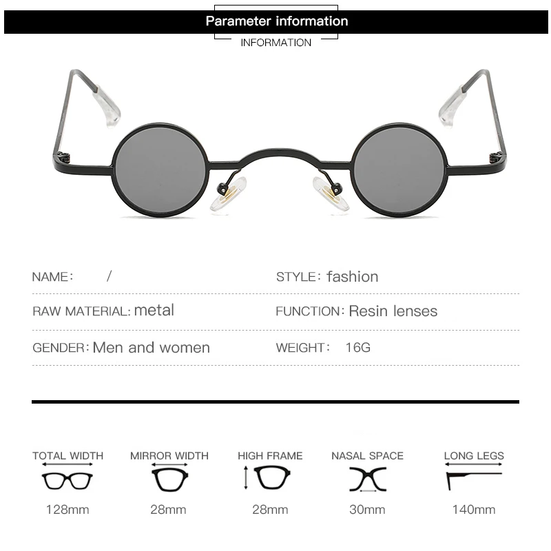 Steampunk Runde Solbriller Metal Ramme Kvinder Mænd Vintage solbriller Briller Oculos De Sol UV400 Gafas Sol Briller til Kvinder, Mænd 4