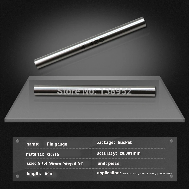 10stk/masse 0.5-5.99 mm 6-9.99 mm i trin på 0,01 mm Pin-gauge Glat Plug Måle Hullet Måler Cylindriske Pin-Gage-Gauge til Måling Af 4