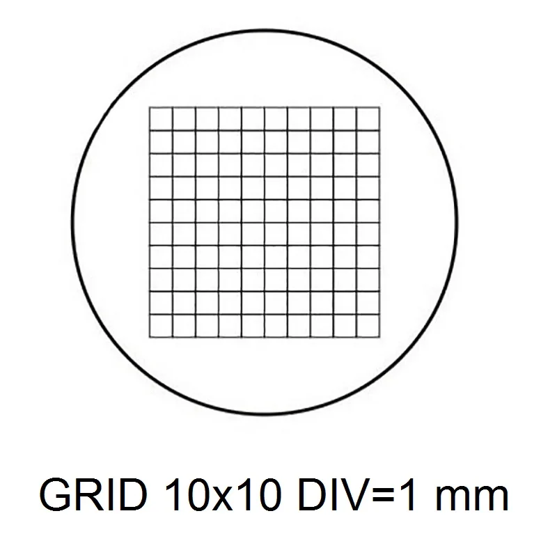 Okular Mikrometer i Diameter 19mm Optisk Glas på Tværs af Lineal Nettet for Biogolical Mikroskop 23.2 mm Okular DIV 1 0.1 0.05 0.2 mm 4