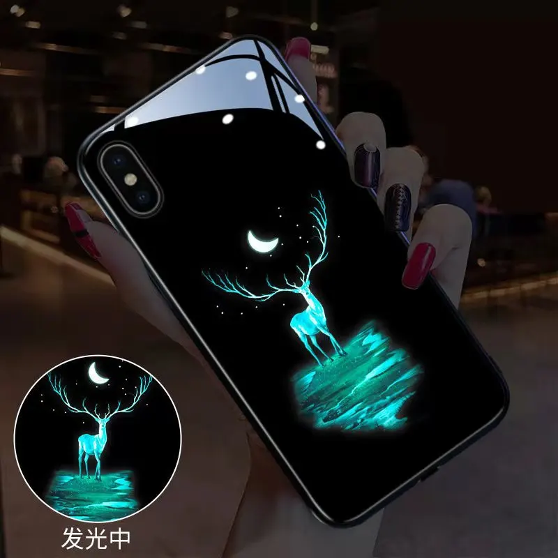 Farverige Ringe Lys, Led-Blitz Phone Case For iPhone 11 12 Pro Max 6 7 8 Xs Plus Max antal Xr-X SE 2020 11 Tilfælde Kreative Lysende Coque 4