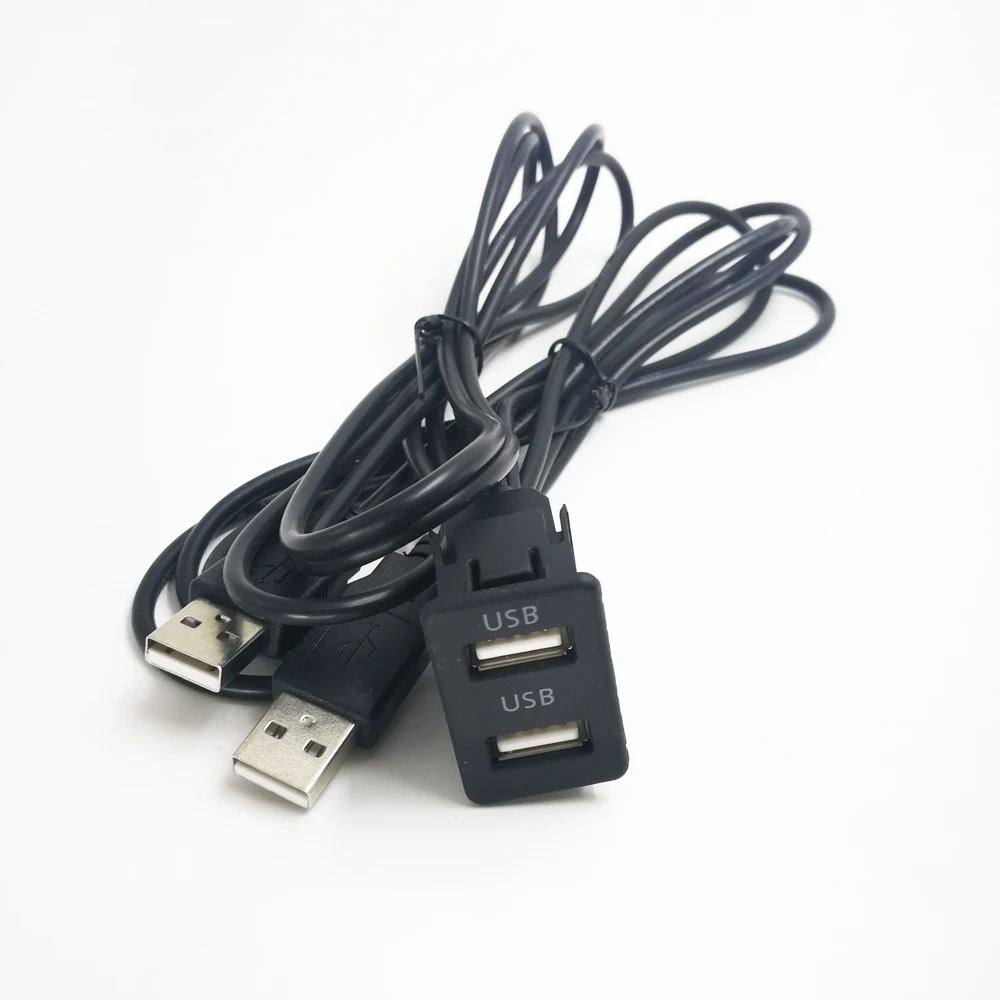 Vandtæt, støvtæt dual usb 2.0 USB 3.0-HDMI-AUX EN mand til En kvinde runde panel mount forlængerkabel med beslag og hætte 4