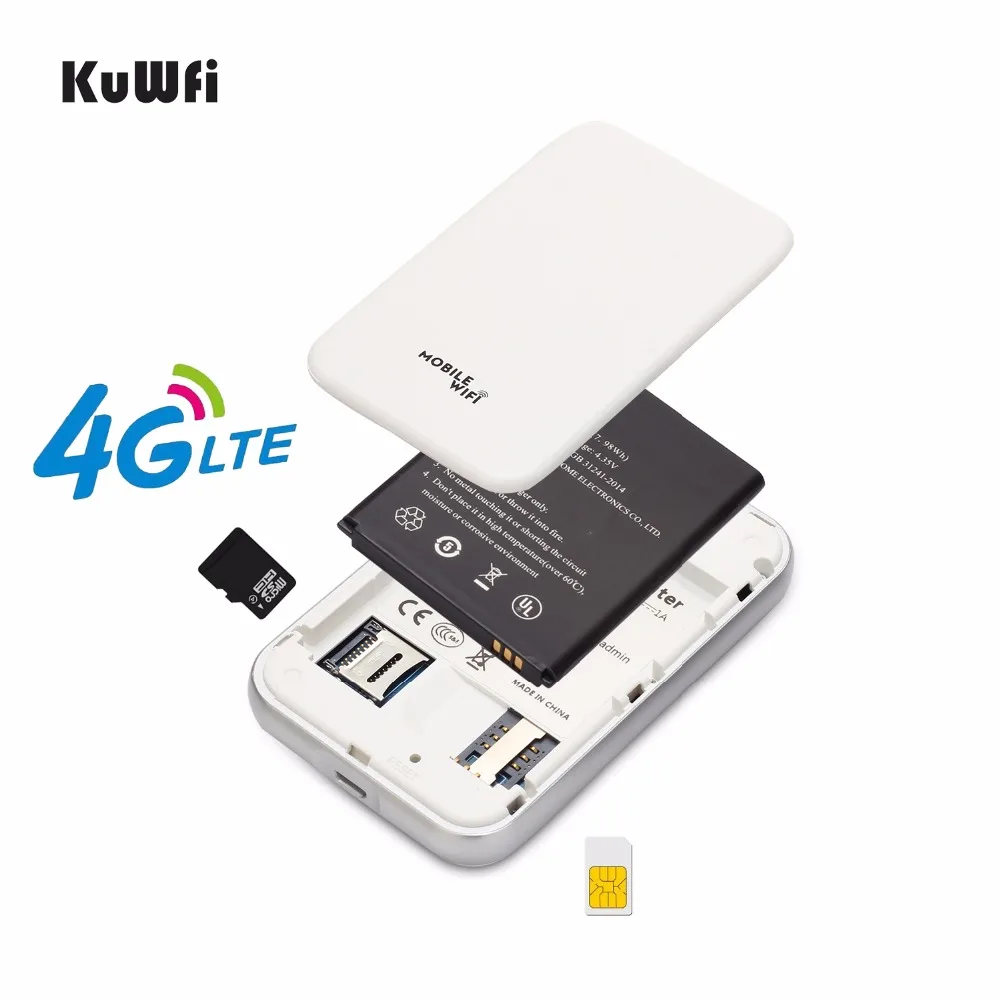 150Mbps Bærbare LTE Wifi-Router, 3G, 4G Trådløse Router Mobile Wifi Hotspot Med SIM-Kort Slot, Intelligent Display For at Rejse 2000mAH 4
