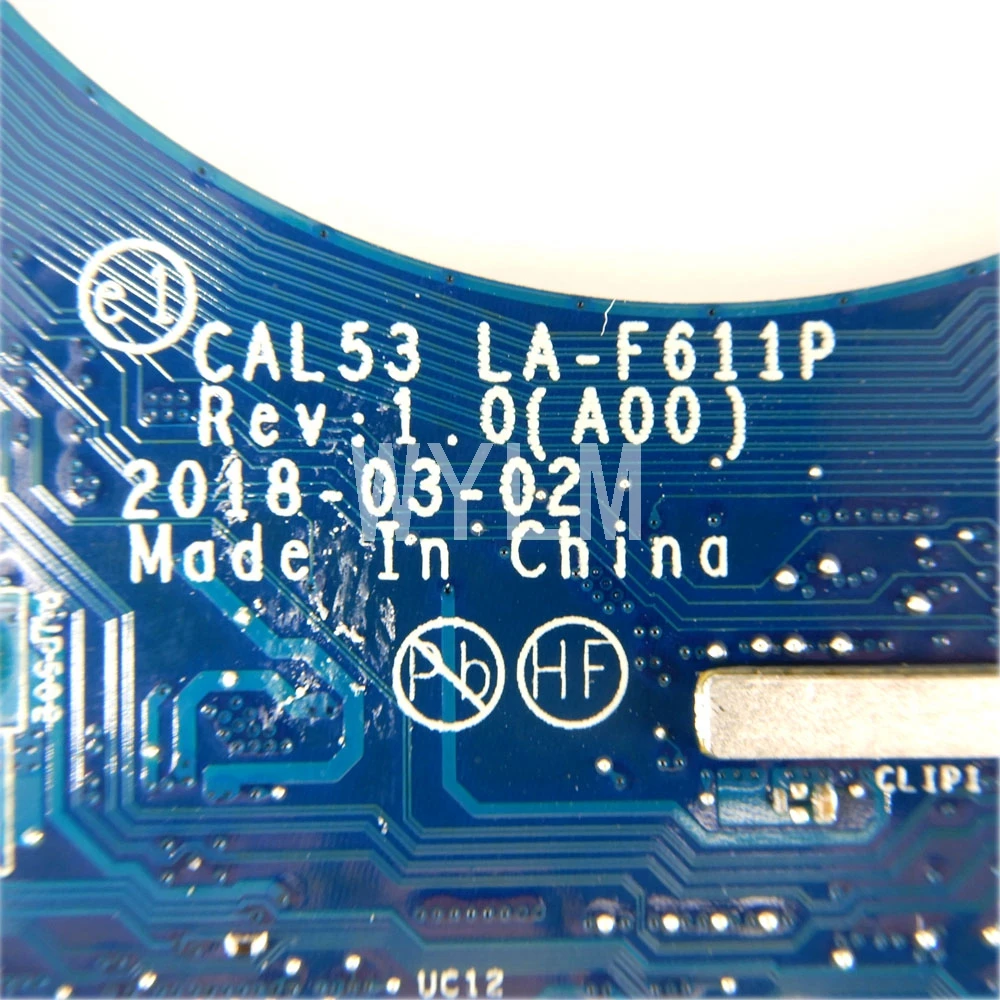 KN-098C18 CAL53 LA-F611P i7-8750 CPU GTX1050 Bundkort For Dell G3 15-3579 3579 Laptop Bundkort Testet Fungerer Godt 4
