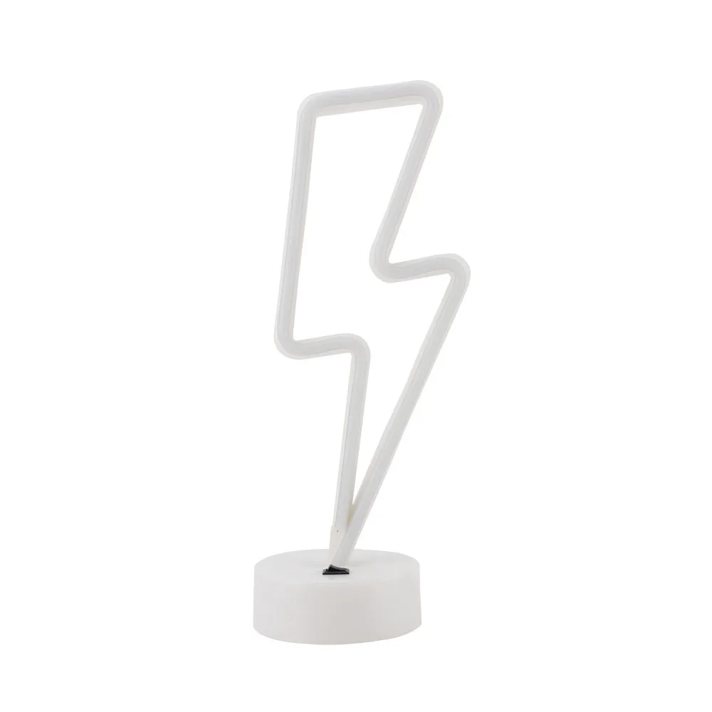 LED Neon Tegn Lyn Formet USB Batteri Drives Nat Lys Dekorativ bordlampe til Home Party Stue Dekoration 4