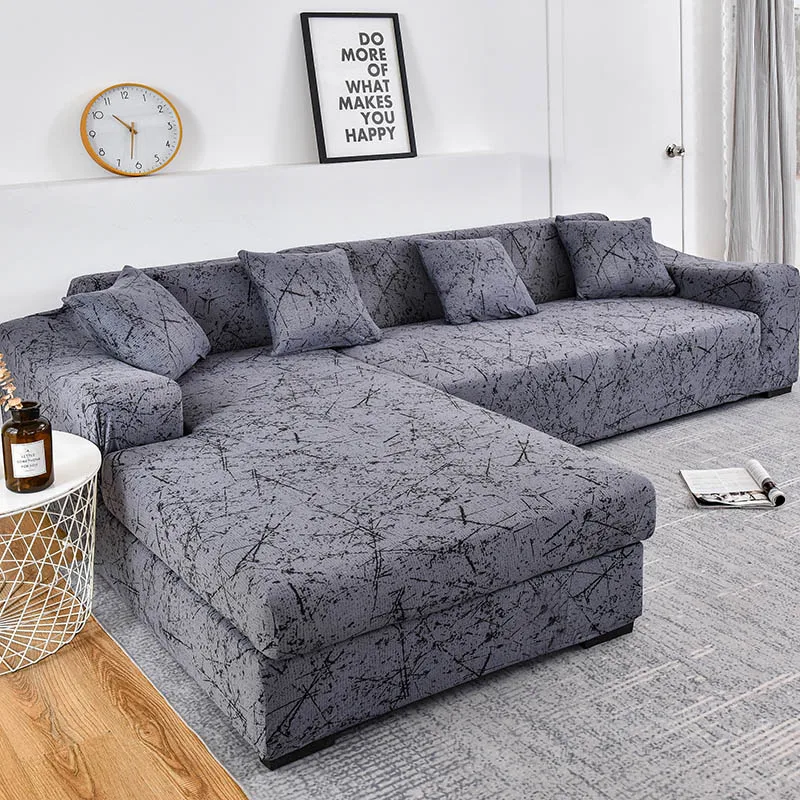 Sofa Dække Geometriske Sofaen Dække Elastisk Sofa Dækning for Stue Kæledyr Hjørne L-Formet Chaiselong Sofa Slipcover 1PC 4