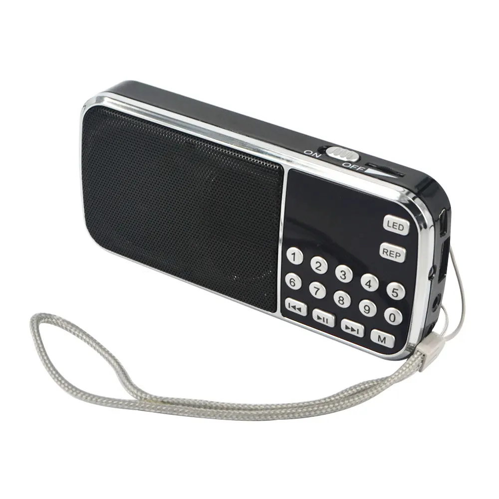 Kebidu Bærbare Højttalere L-088 Mini HIFI Højttaler MP3-Lyd-Afspiller Lommelygte Forstærker Micro SD-TF FM Radio, LED-Blitz lys 4