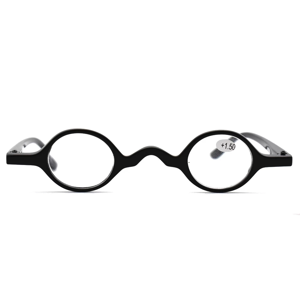 NONOR Retro Briller Runde Briller Til Mænd, Kvinder Mini Lille Plastik Ramme Lup-Briller Med Lomme Briller Sag 4