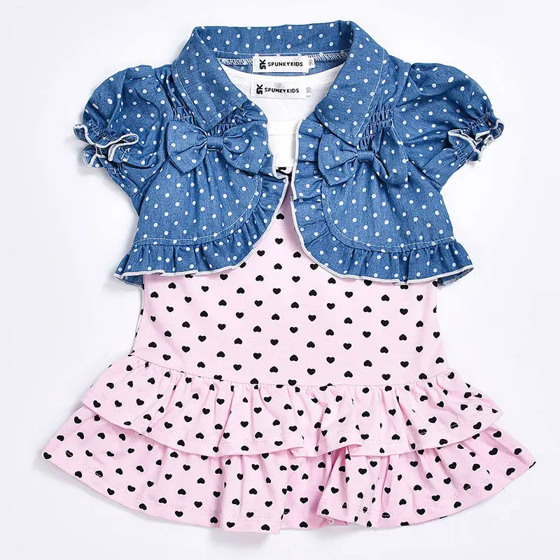 Hot sælger baby pige kjole sommer stil vestidos kage prinsesse kjole+vest 2 pc ' er, tøj piger, tøj sæt 4
