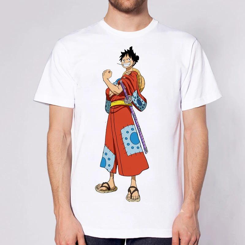 Lus Los Ét Stykke T-Shirt Japansk Anime-Shirt til Mænd T-shirt Ruffy T-Shirts Tøj tegnefilm Trykt t-shirt Short Sleeve Tee Top 4