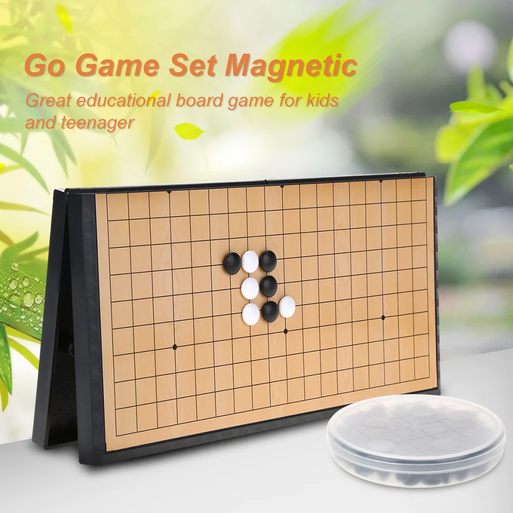Gratis Levering 1 Sæt Kreative Go Spil Skak Sæt Magnetiske Folde Bord Weiqi Pædagogiske Spil Reversi-Brætspil Til Børn 4