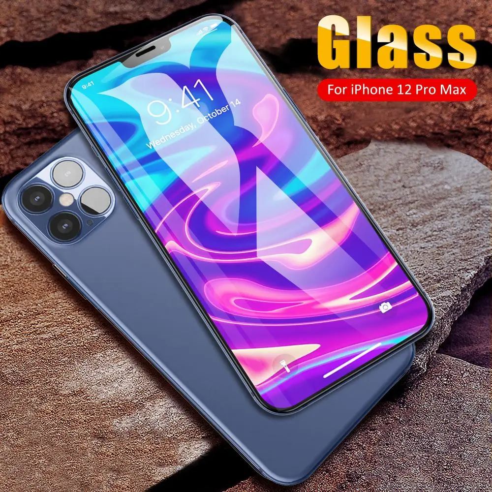 3pcs Fuld Dækning Hærdet Glas Til Apple iphone 12pro antal 9H Hårdt Screen Protector Til iphone 12 max 12 Pro Glas Protector Film 4