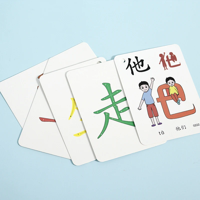2Boxs/sæt Kinesisk Undervisning-Kort, Bøger Lomme Legetøj Lære Kinesisk Karakter Billede Tidlig Uddannelse Genbruges Praksis Kortet Børn 4