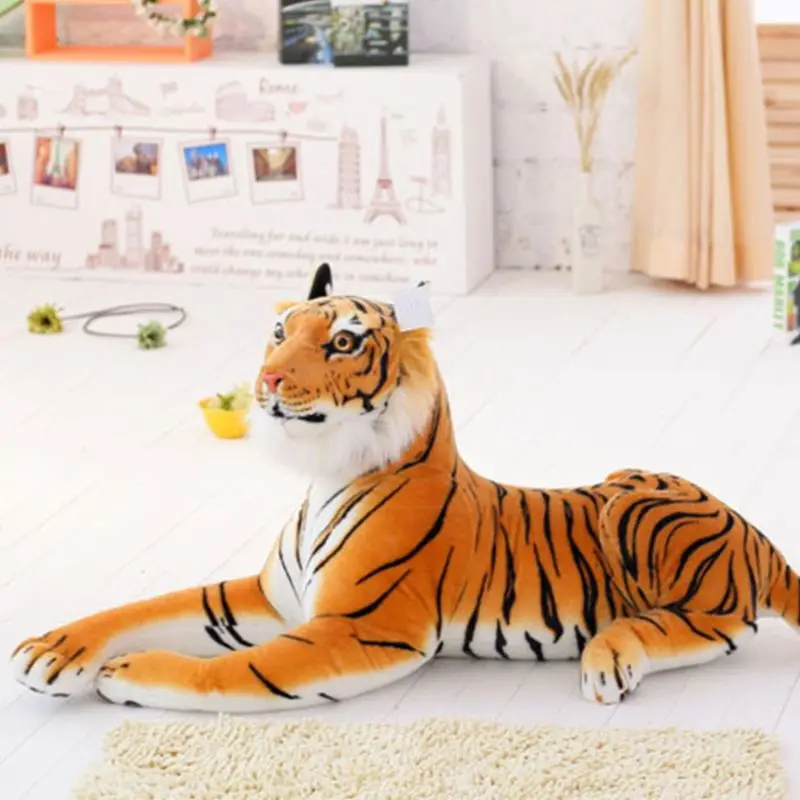 Blødt Fyld Sumatra Tiger Plys Legetøj Pude Cartoon Animal Store Mønster Kawaii Dukke Bomuld Legetøj L41D 4
