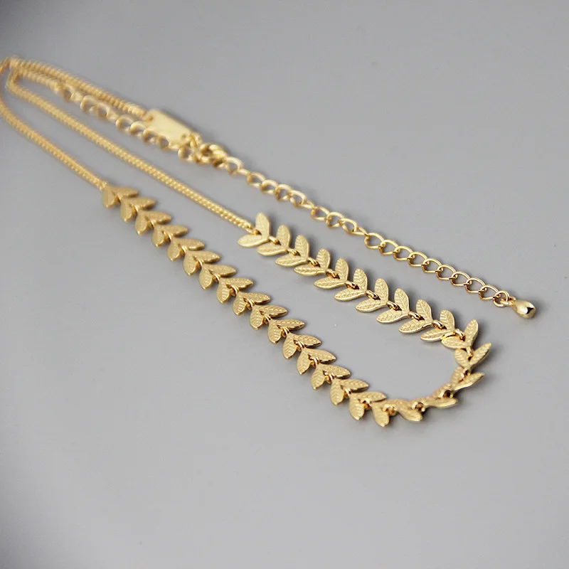 Silvology Guld Blade Choker Halskæde 925 Sterling Sølv med 18K Guld Elegant Halskæde til Kvinder Nye Sølv 925 Fashionable Smykker 4