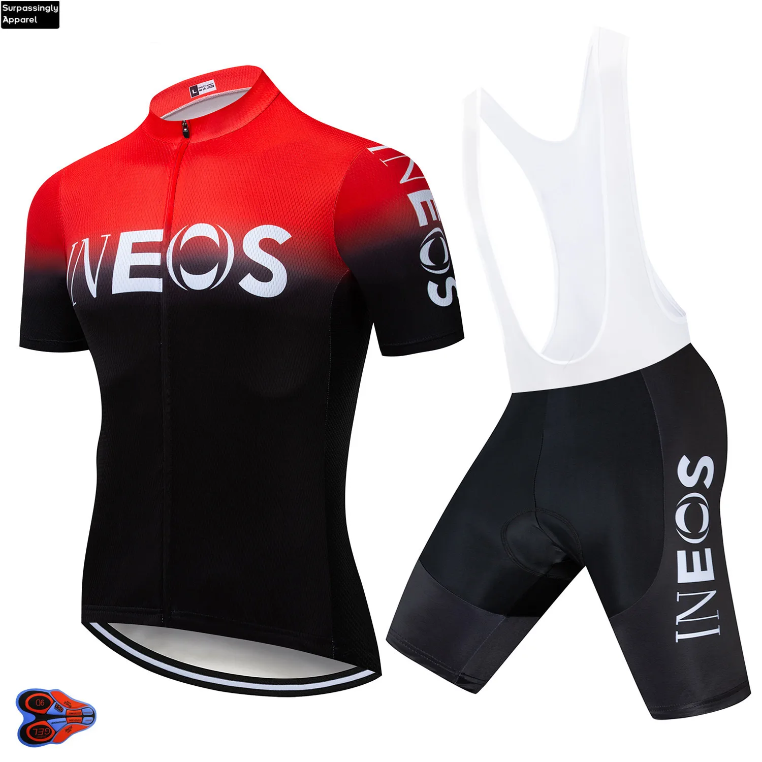 Pro Team INEOS Cykling Jersey Sat Sommeren Racing Cykel Trøje Sæt Mænd Hurtig Tør Åndbar MTB Cykel Cykling Sæt 9D Pad Shorts 4