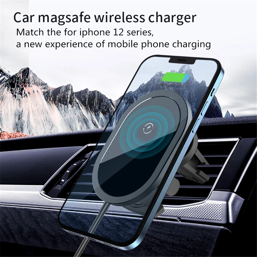 Automatisk 15W Magnetiske Bil Trådløse Oplader Qi Hurtig Opladning Telefon Holder Til iPhone 12 Pro Max Mini XS-XR-X 8 Samsung S20 S10 4