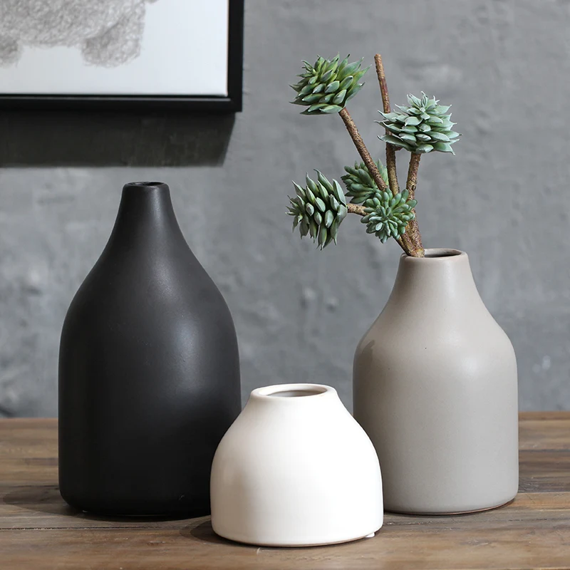 Japansk Moderne Kunst Jane Hvid Keramik Vase Med Blomst Håndlavet Håndværk Gave Værelses Hjem Indretning, Boligindretning Tilbehør 4