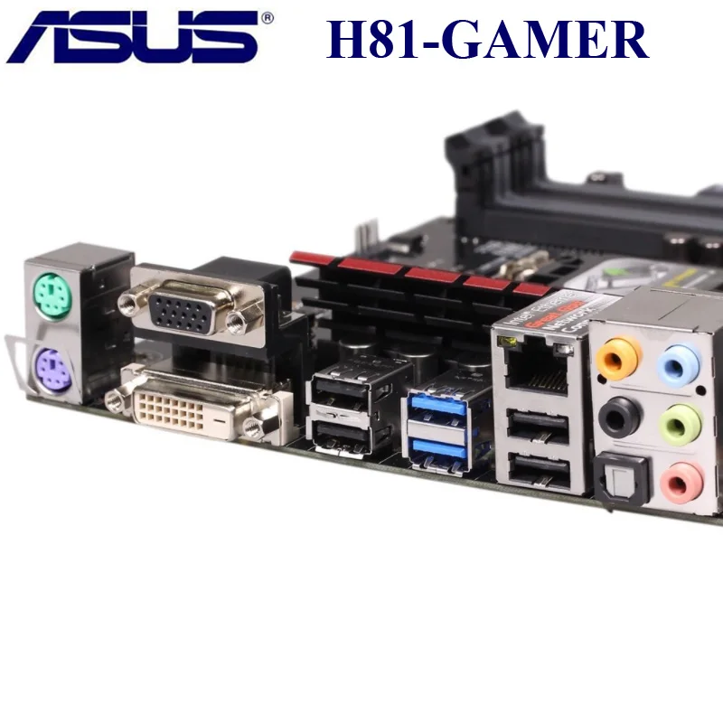 Asus H81-GAMER Motherbaord LGA 1150 Core i7/i5/i3 16GB DDR3 Intel H81 PCI-E 2.0 Oprindelige Desktop Asus H81 Bundkort 1150 Brugt 4