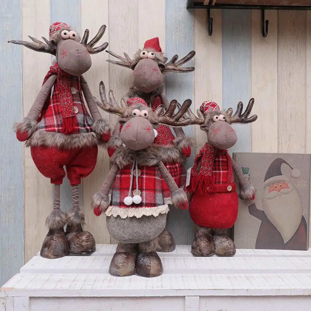 Stor Størrelse Jul Optrækkelige Dukker Santa Claus, Sne Mand, Elk Legetøj Cmas Figurer Julegave Til Kid Red Cmas Træ Ornament 4