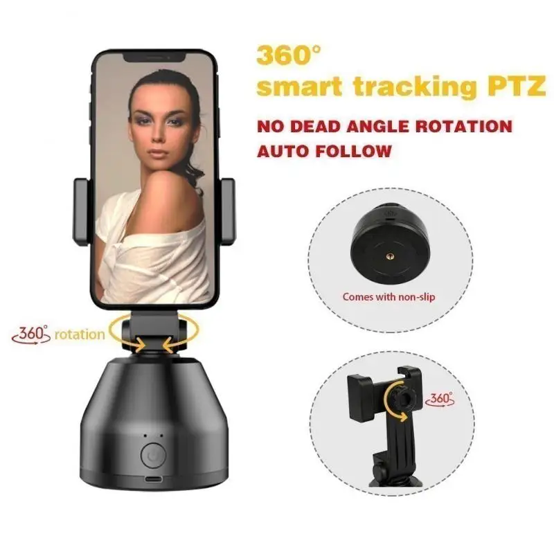 Smartphone Gimbal Stabilisator, Auto Tracking Mount Smart At Skyde Telefonholder 360 Rotation Stativ Auto Face Tracking Selfie Stic 4