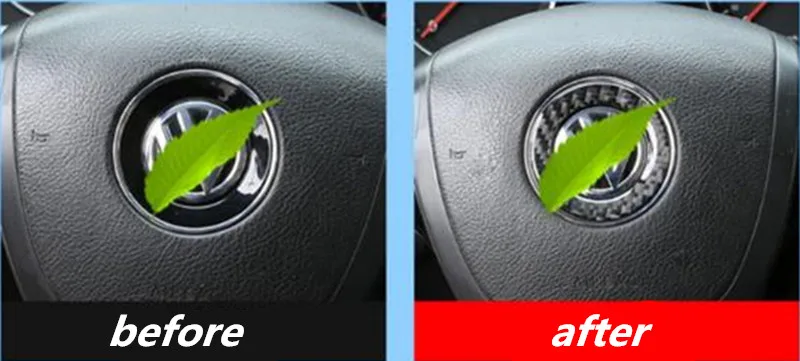 1pc Bil klistermærker Epoxy Carbon Fiber rattet Peugeot dekorativ ring for 2011-2018 Volkswagen VW Touareg 4