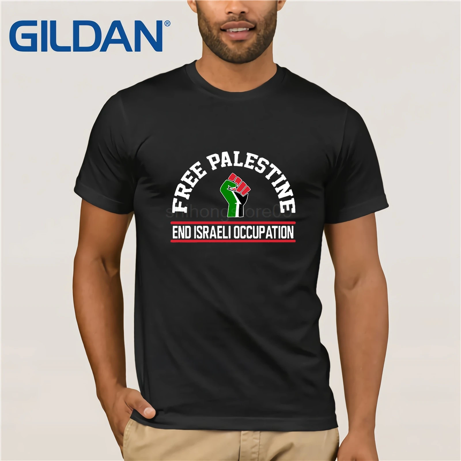 Stil herre t shirtsFashion Bomuld T-Shirt Gratis Palæstina Afslutte den Israelske Besættelse Dt Voksen T-Shirt Tee 4