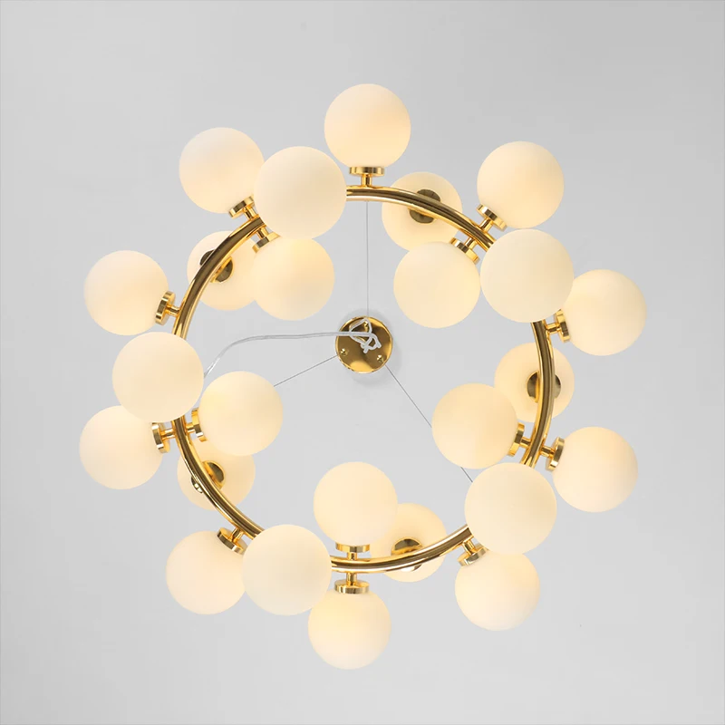 Magic bean hængende lysekrone Nordic Multi-head glas kugle led dekoration lys soveværelse stue Guld indretning Lampe Inventar 4
