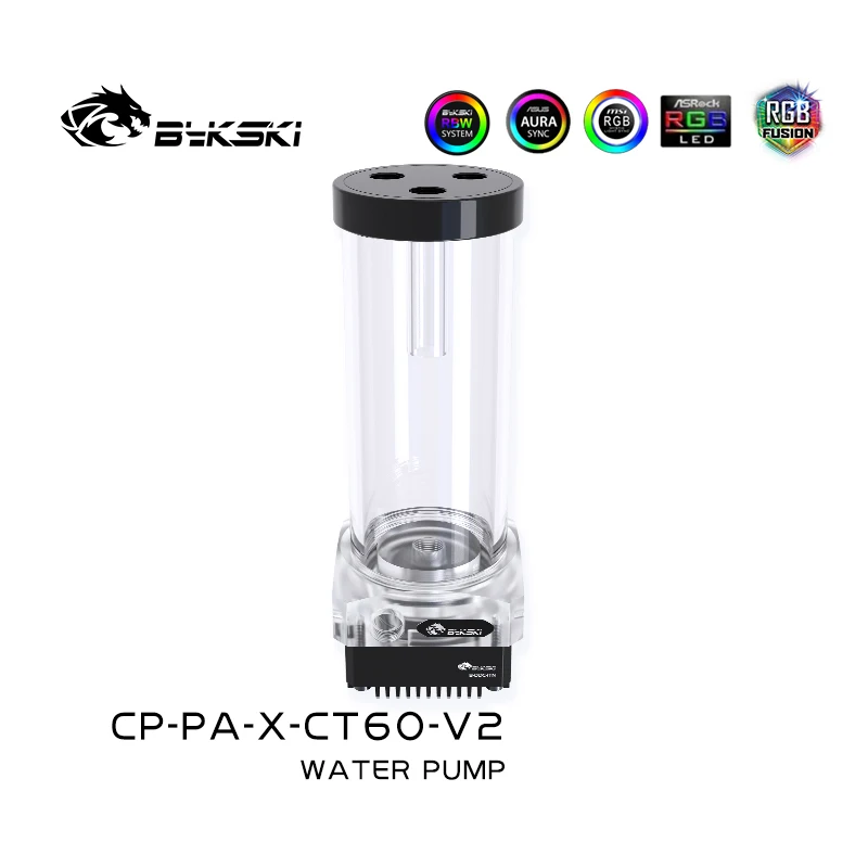 Bykski CP-PA-X-CT60 / CP-PA-X , Pumpe-reservoir Kombination , 10W Pumpe Med Belysning Max Flow 300L/H Max Hoved 3M 4