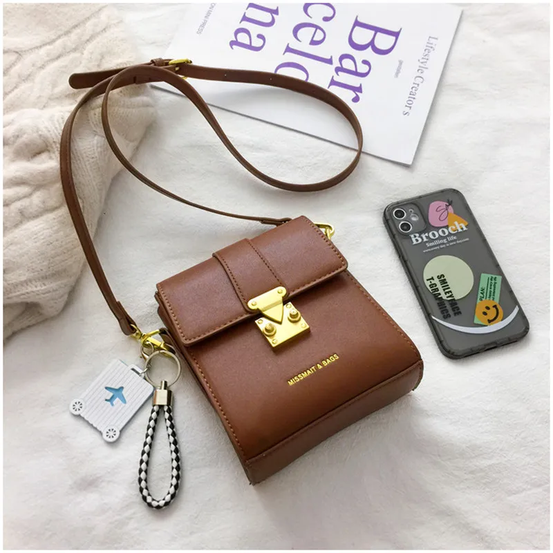 Lille Crossbody Tasker til Kvinder Mini Taske 2020 Nye Mode Vedhæng Klap Messenger Taske Kvindelige Unikke Lock Leather Shoulder Bag 4
