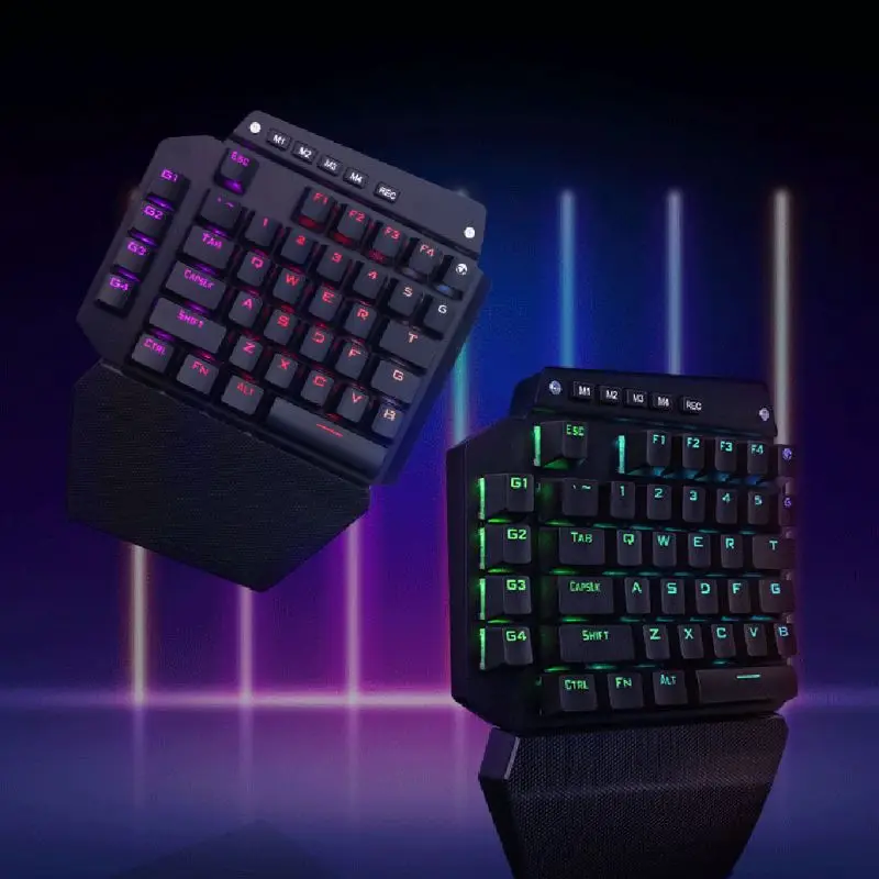 K700 Én hånd Mekanisk Tastatur RGB LED-Baggrundsbelysning Outemu Skifte Makro Definerer 4