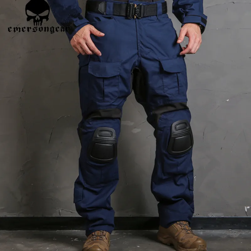 EMERSON Blue Label G3 Bekæmpelse af Bukser, Skjorte Militære Taktiske Nylon Navy Blå Bukser Herre Pligt Uddannelse Cargo Pants w benbeskyttere 4