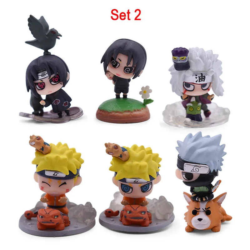 5 Sæt 6stk Naruto PVC-Action Figur Tegnefilm Uzumaki Naruto, Sasuke Haruno Sakura Kakashi Collectible Model Legetøj Gave Til Børn 4