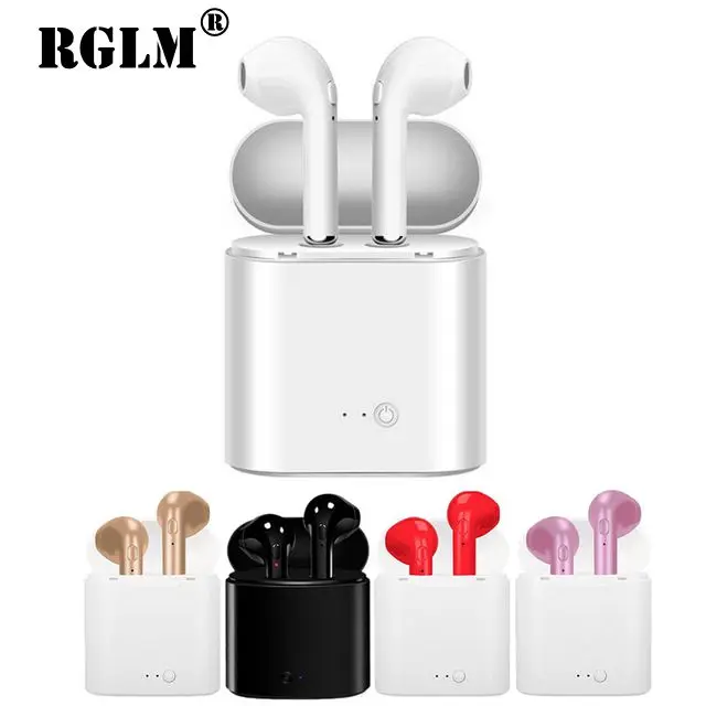 RGLM i7s TWS Farvet Tegning Bluetooth Headsets Øretelefoner Sport Med Opladning Boks, Bluetooth Hovedtelefon til ios og Android 4