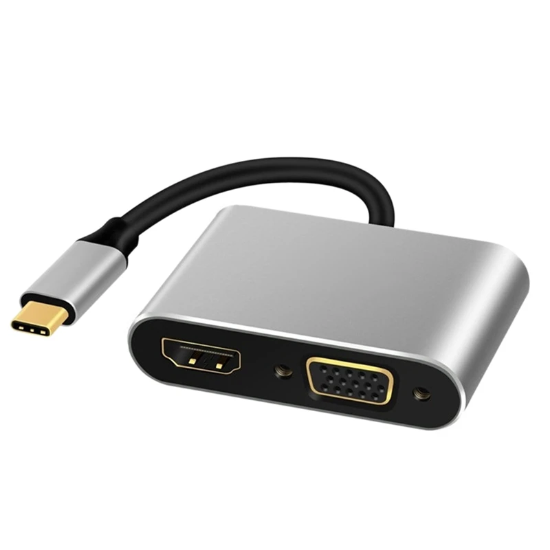 4-I-1 USB-C til HDMI-VGA-Adapter Type C til HDMI 4K VGA-USB3.0 Video Converter PD 60W Hurtig Oplader til Pro Samsung S9 4