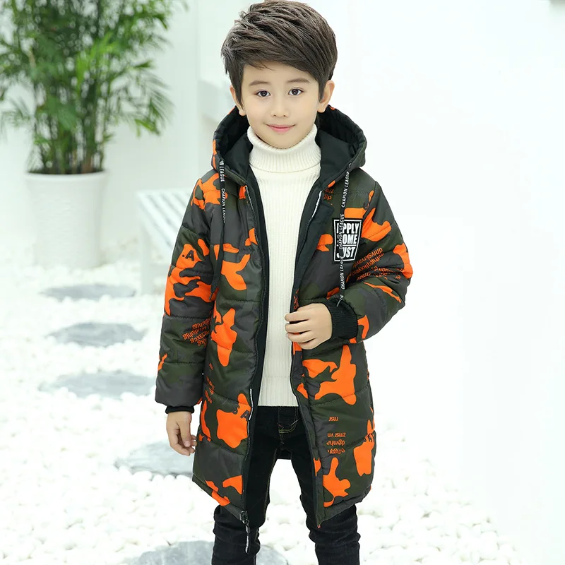 Drenge To Sider Bære Jakke Vinter jakke til Drenge Hætteklædte 2020 New Kids Camouflage Tyk Jakke Barn Varm Bomuld Polstret Jakker 4
