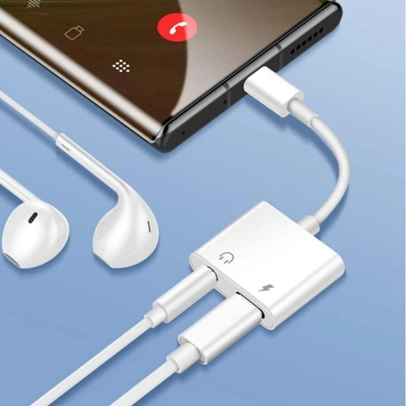 2-i-1 USB-C Adapter med 3,5 mm Stik til Hovedtelefoner, Kompatibel med iPad Pro og Type-C Jack Telefon 4
