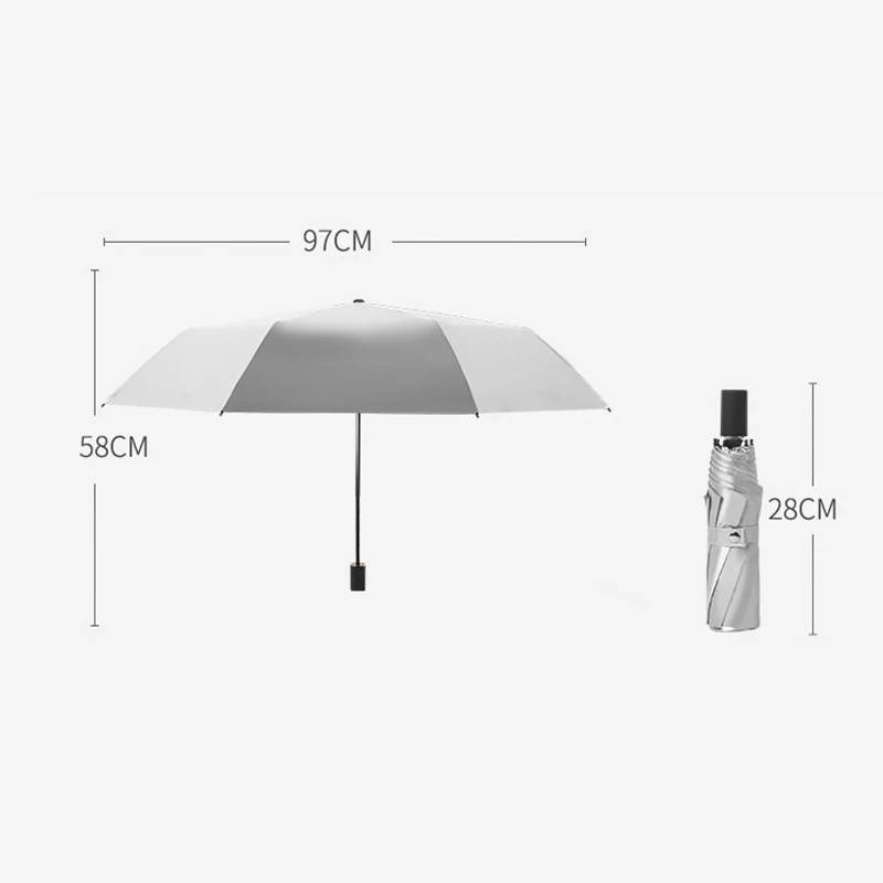 YADA Nyt Materiale Ren Business Mode 3-Foldning Paraply Kvinder UV Regntæt Paraply, Parasol Regn Sol Lys Paraply YD200204 4