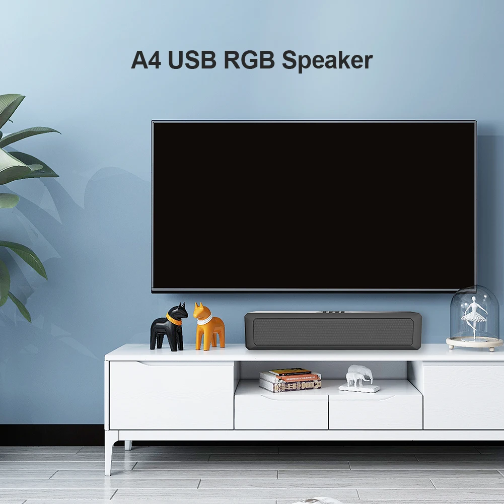 A4 6W RGB USB-Kablet Kraftig Computer, Speaker Bar Stereo Subwoofer-Bas-højttaler Surround Sound Box til PC Teater TV-Højttaleren 4