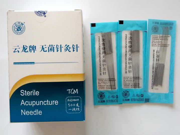 500 stk 0.16/18/25/30/35/40mm Yunlong sterilt akupunktur nål fladskærms håndtere massage nål 4