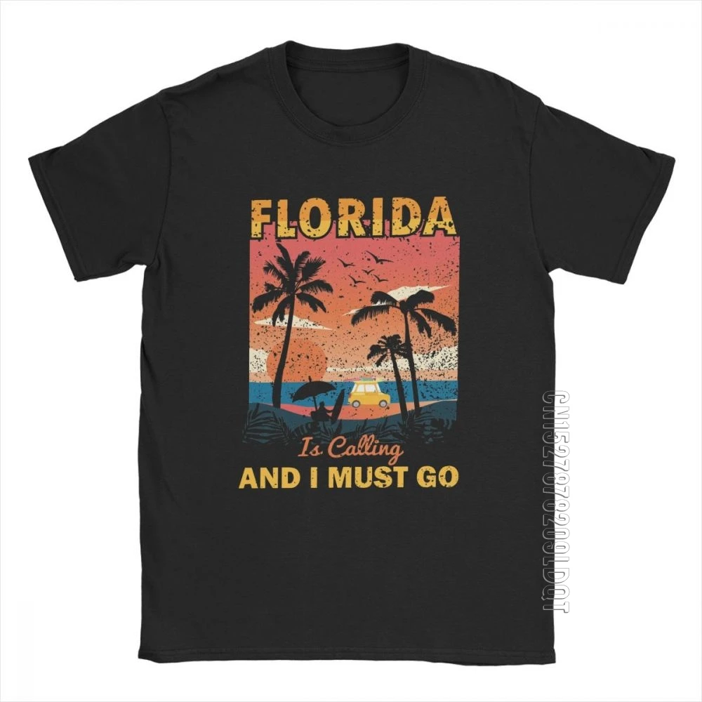 Mænd Florida Ringer, Og Jeg Skal Gå T-Shirt Med Vintage Strand Sommer Vintage O Hals Mandlige Tshirt Toppe Bomuld Tee T-Shirts 4