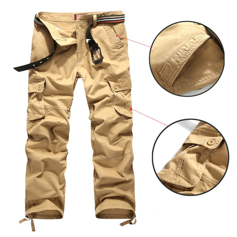 Mænd Cargo Bukser Militær Army Bukser Bomuld taktiske bukser Plus Size 30-44 Herre Lange Bukser 4