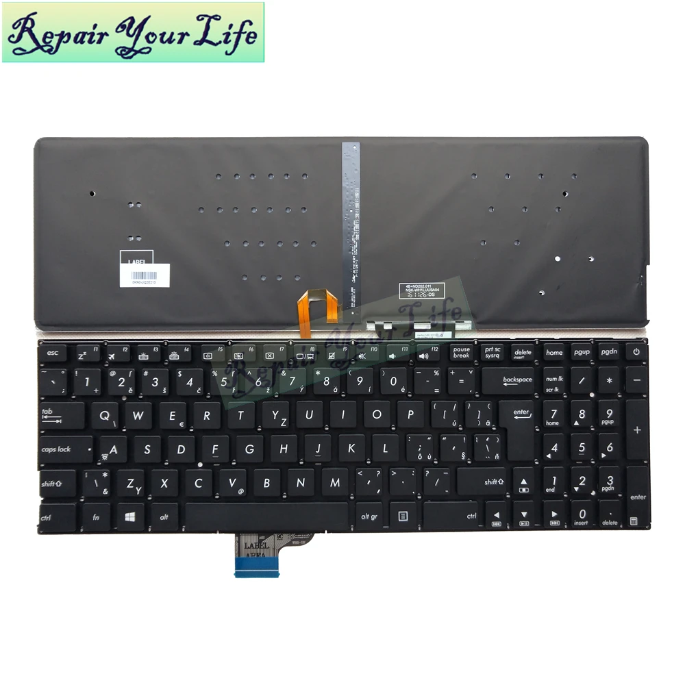 Udskiftning Tastaturer Nye tjekkiske Baggrundsbelyst Tastatur Til Asus Ux510ua Ux510 0knb0 662qcs00 9z Nd2bu 113 Laptop Dele, Original 4