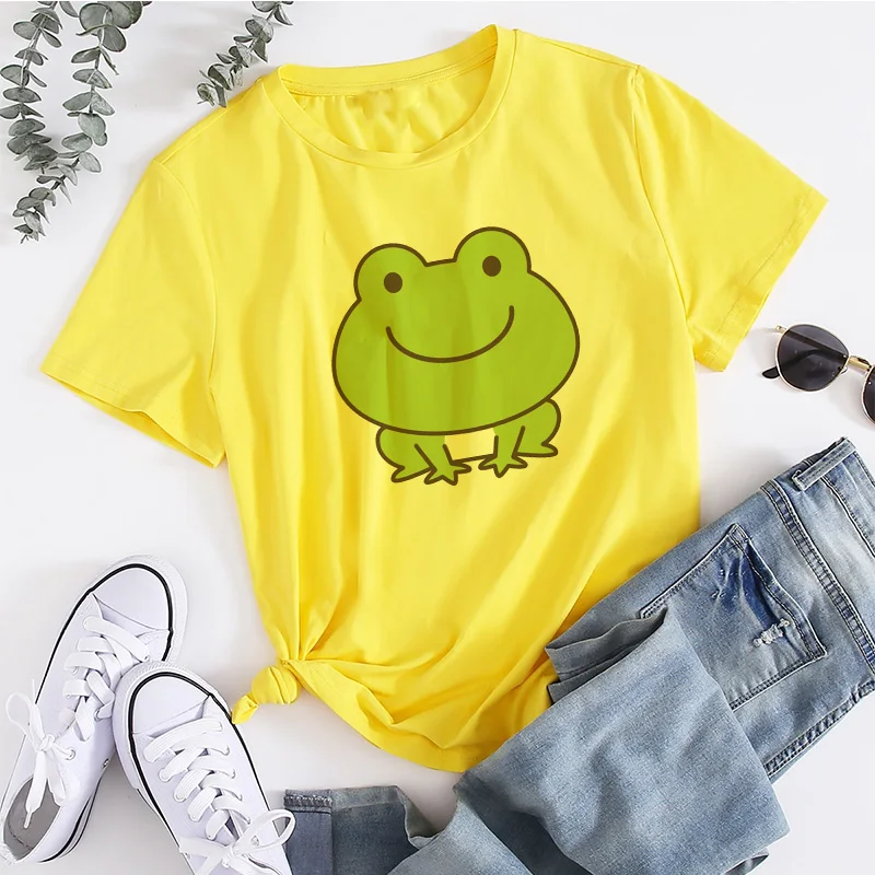 Skateboard Frog Mode langærmet T-shirt koreanske Enkel Overdimensionerede Grafiske Tees Kvinder Shirts Fritid Plaid Patchwork T-Shirt 4