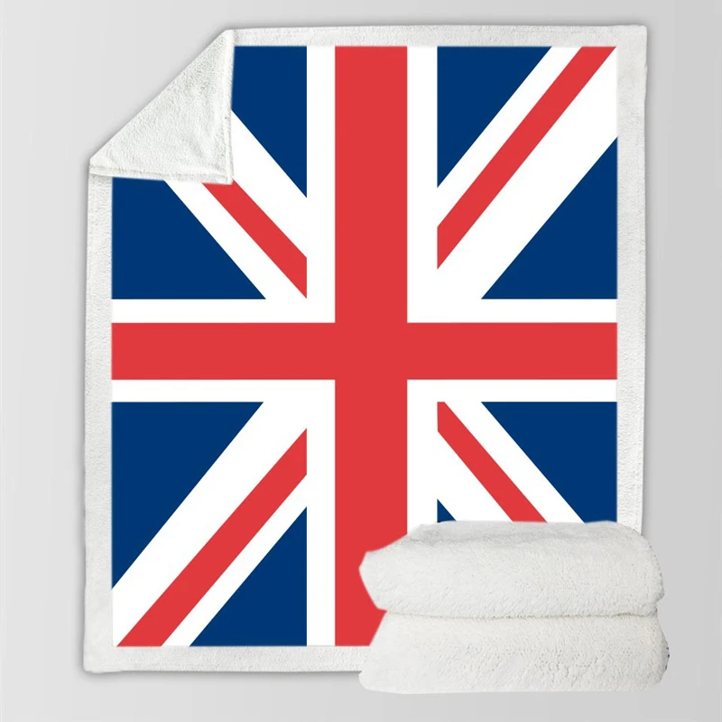 Amerikanske Flag England Flag Tæppe Til Senge Varm Microfiber Fleece Sengetæppe Sherpa Tæppe I Sofaen Blød Plys Tæppe Lur Sjaler 4