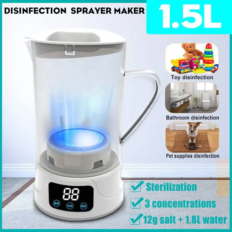 1500ml Desinfektion af Vand Purifier Maskine Protable Husstand natriumhypochlorit Elektrolytisk Vand Generator Sprøjte 100-220V 4